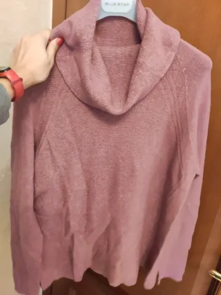 Pullover dolcevita rosa/viola