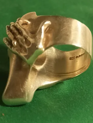 Scary movie 925 plate Anillo Diseño Calavera Manos