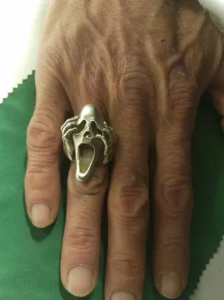 Scary movie 925 plate Anillo Diseño Calavera Manos