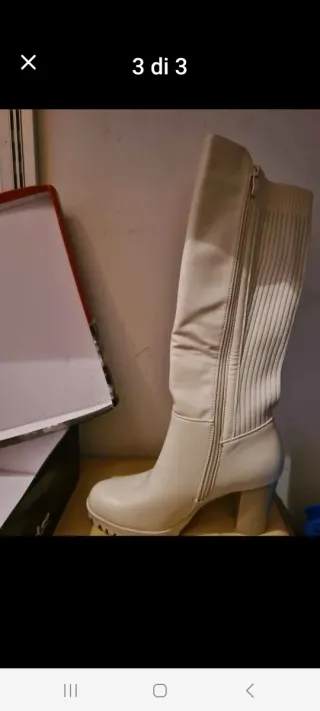 Stivali alti beige ecopelle  n.37 mai usati