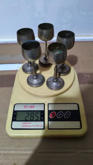 Set 5 Bicchierini Metallo Argentato