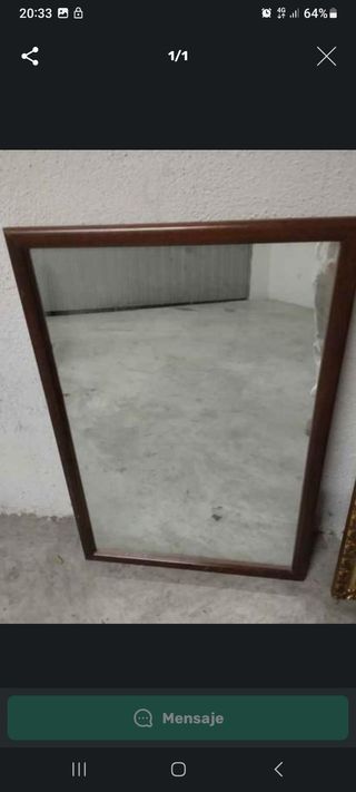 Espejo de madera y cristal