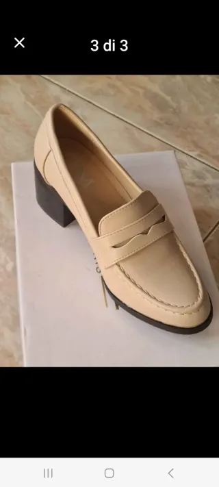 Mocassini donna beige tacco basso mai usati