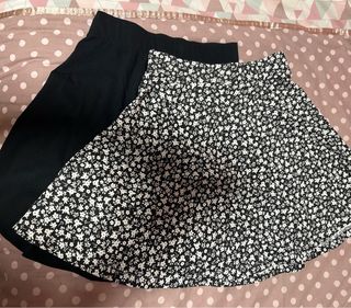 Faldas estampada floral y negra