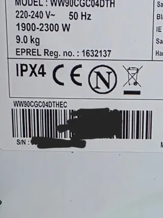 Lavadora Samsung modelo WW90CGC04DTH