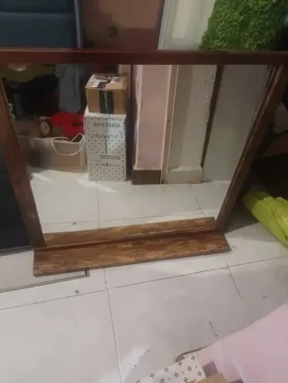 Espejo de madera y cristal