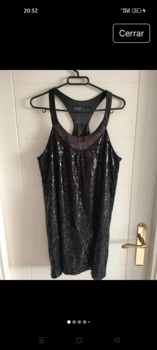 Vestido lentejuelas negro TRF Zara