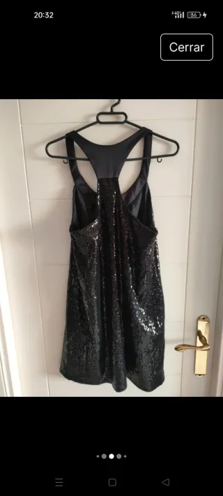Vestido lentejuelas negro TRF Zara