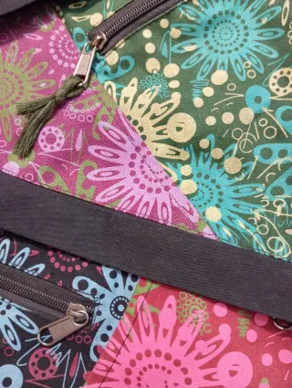 Mochila Mugling Patchwork Flores Cremalleras