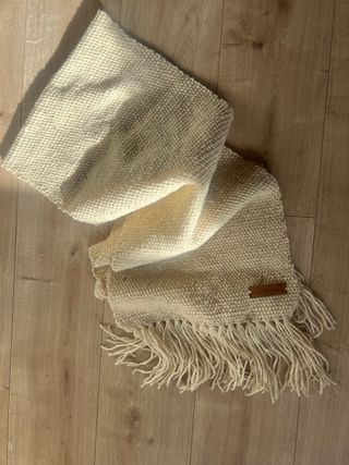Camino de mesa tejido lana natural