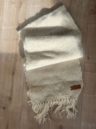 Camino de mesa tejido lana natural