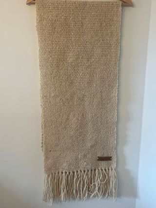 Camino de mesa tejido lana natural