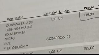 Campana extractora. Precio no negociable