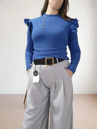 Pantalón palazzo azul celeste