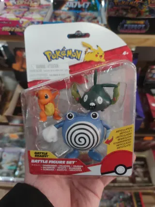Set Figuras Pokémon Charmander, Poliwag y Trubbish