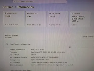 PC Gaming Intel 8100 HDMI SSD