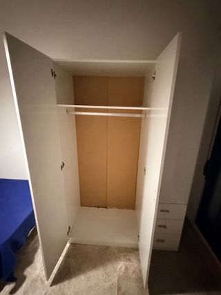 Armario blanco 3 puertas con cajones