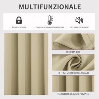 Tende oscuranti termiche Joydeco beige 135x240cm