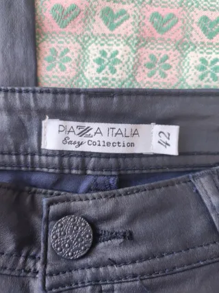 Pantaloni similpelle blu