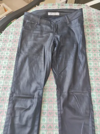 Pantaloni similpelle blu