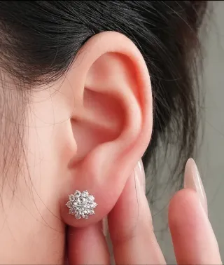 Pendientes FLOR MOISSANITAS