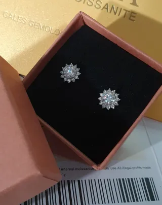 Pendientes FLOR MOISSANITAS