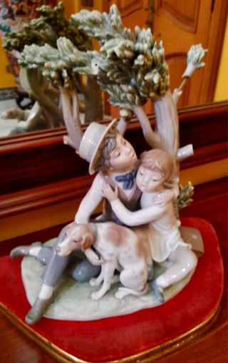 Lladró Figura Niños y Perro