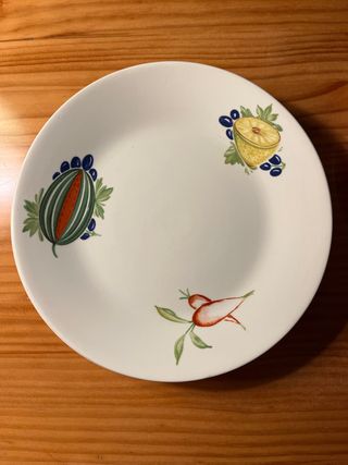 4 +1 Platos de porcelana Pontesa con diseño frutal