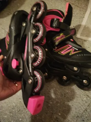 Patines en línea Talla 31-34 Rosa/Negro