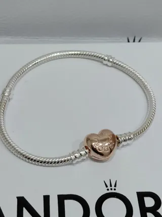 Bracciale Pandora Cuore Oro Rosa Argento