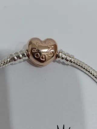Bracciale Pandora Cuore Oro Rosa Argento