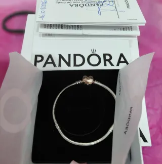 Bracciale Pandora Cuore Oro Rosa Argento