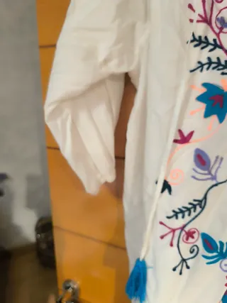 Blusón blanco bordado talla única