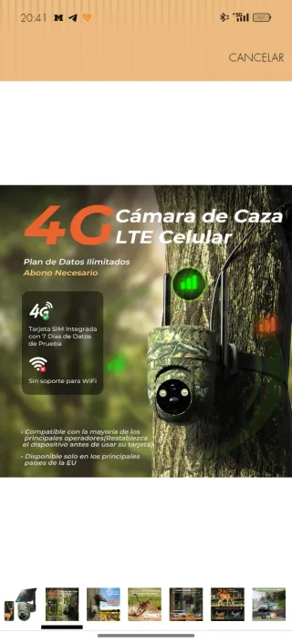 Cámara Vigilancia Exterior SEHMUA 4G Solar