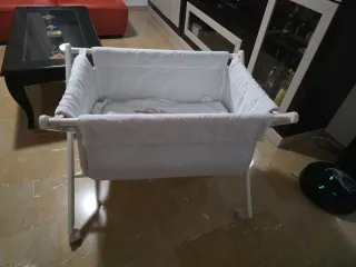 Minicuna tijera blanca con dibujo