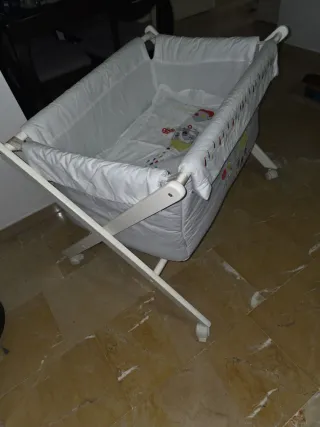 Minicuna tijera blanca con dibujo