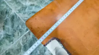 Silla Antigua Escritorio Piel Latón Madera Vintage