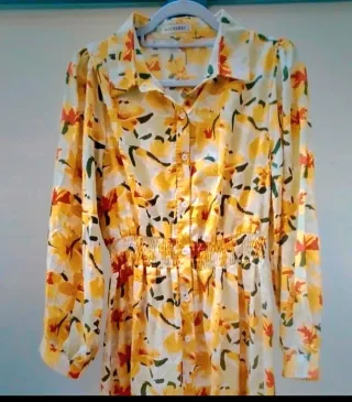 Vestido amarillo floral S