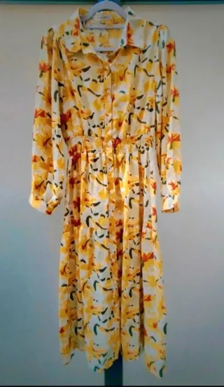 Vestido amarillo floral S