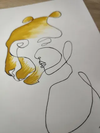 Lámina Leona pintada a mano