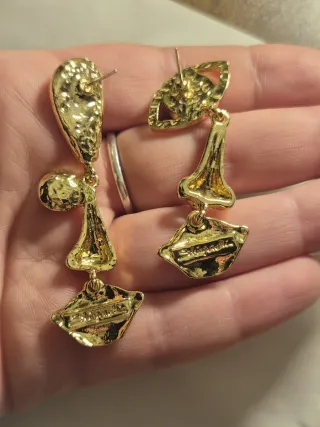 Orecchini oro con occhio, naso, bocca