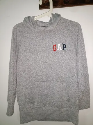 Sudadera gris con bandera americana