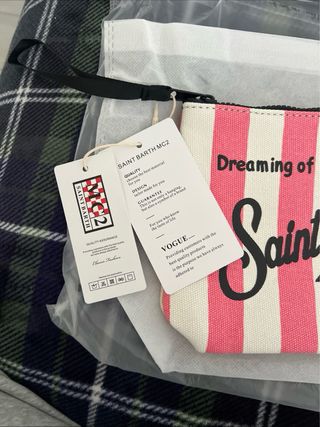 Pochette MC2 Saint Barth righe rosa e bianche