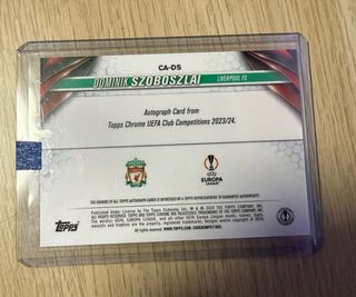 Cromo Topps Chrome Dominik Szoboszlai Autografiado