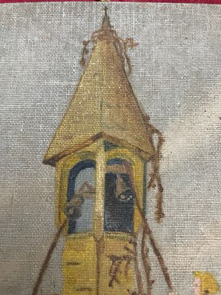 Curioso óleo antiguo sobre lienzo