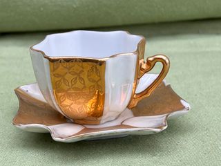 Taza Demitasse Vintage Porcelana Japonesa Oro