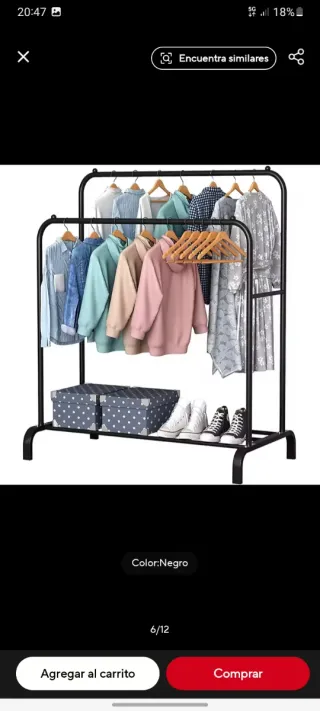 Perchero Burro Doble Metálico Negro