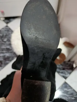 Botas altas tela mujer negras