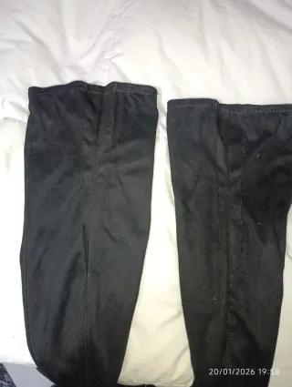 Botas altas tela mujer negras