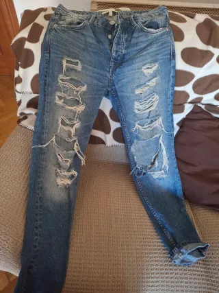 Pantalones Mango Talla 36 Rotos